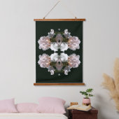 Abstrakte rosa Bartirisblüte Wandteppich Mit Holzrahmen (Schlafzimmer)