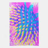 Abstrakte, rosa, blaue und gelbe Färbung Geschirrtuch (Vertikal)