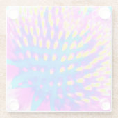 Abstrakte, rosa, blaue und gelbe Färbung Glasuntersetzer (Rückseite)