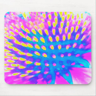Abstrakte, rosa, blaue und gelbe Färbung Mousepad