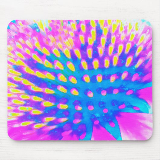 Abstrakte, rosa, blaue und gelbe Färbung Mousepad (Vorne)
