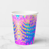 Abstrakte, rosa, blaue und gelbe Färbung Pappbecher (Rückseite)