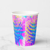 Abstrakte, rosa, blaue und gelbe Färbung Pappbecher (Rechts)