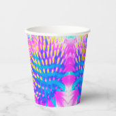 Abstrakte, rosa, blaue und gelbe Färbung Pappbecher (Vorderseite)