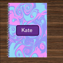 Abstrakte rosa blaue Wirbel Notizblock