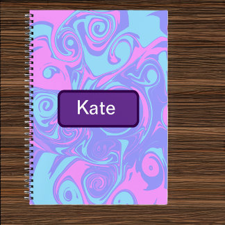 Abstrakte rosa blaue Wirbel Notizblock