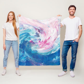 Abstrakte rosa blaue wirbelnde Kunstmalerei Fleecedecke