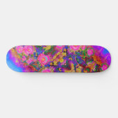 Abstrakte, rosa, blühende, rosafarbene Sonnenblume Skateboard (Horizontal)