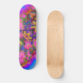 Abstrakte, rosa, blühende, rosafarbene Sonnenblume Skateboard (Vorderseite)
