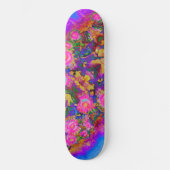 Abstrakte, rosa, blühende, rosafarbene Sonnenblume Skateboard (Vorderseite)