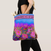 Abstrakte, rosa, blühende, rosafarbene Sonnenblume Tasche (Von Nahem)