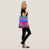 Abstrakte, rosa, blühende, rosafarbene Sonnenblume Tasche (Am Model)