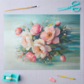 Abstrakte rosa Blume Aquamarin Hintergrund Decoupa Seidenpapier (Basteln)