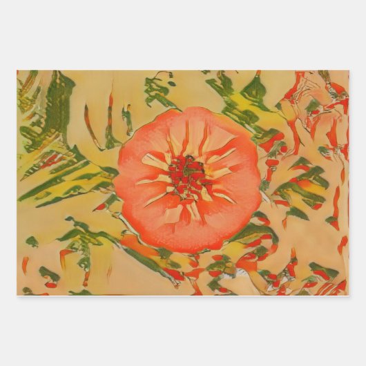 Abstrakte rosa Blume Geschenkpapier Set (Vorderseite)