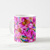 Abstrakte, rosa Blume Kaffeetasse (Vorderseite Links)