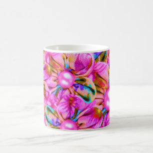 Abstrakte, rosa Blume Kaffeetasse
