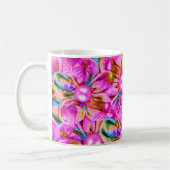 Abstrakte, rosa Blume Kaffeetasse (Links)