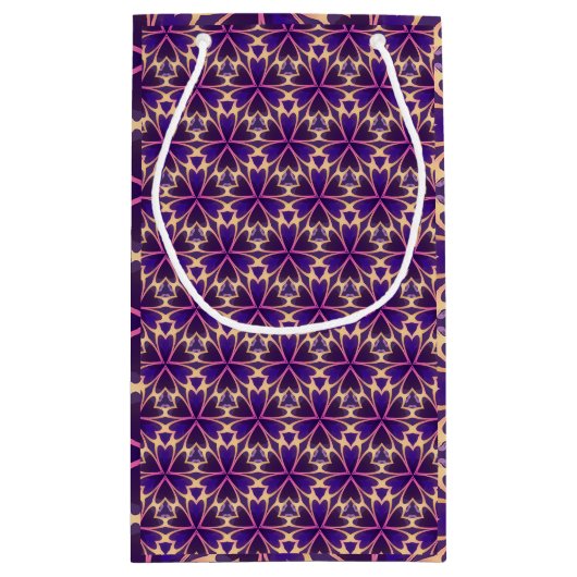 Abstrakte Rosa-Blume Kleine Geschenktüte (Rückseite)