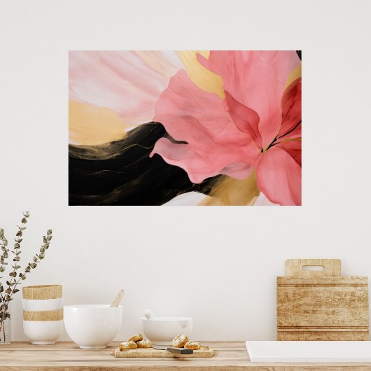 Abstrakte Rosa Blume Poster (Küche)
