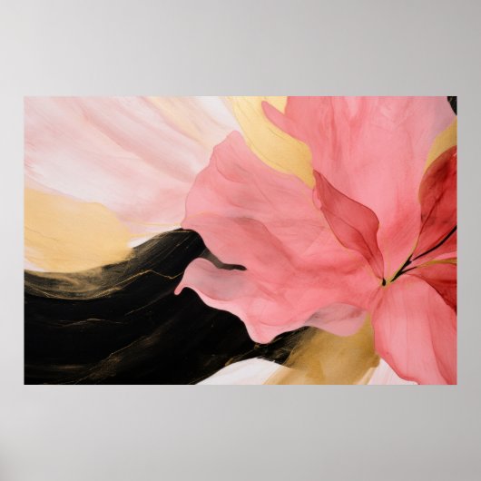 Abstrakte Rosa Blume Poster (Vorne)