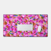 Abstrakte, rosa Blume Schreibtischunterlage (Tastatur & Maus)