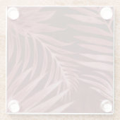 Abstrakte rosa Blume, schwarzer Blumenrahmen. Glasuntersetzer (Rückseite)