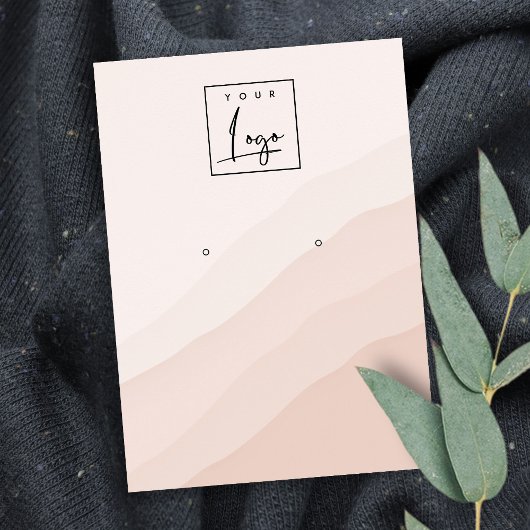 Abstrakte Rosa Blush Stud Wave Earring Logo-Anzeig Visitenkarte