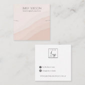 Abstrakte rosa Blush Waves Necklace Band Template Quadratische Visitenkarte (Vorne/Hinten)