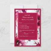 abstrakte Rosa-Blütenhochzeit RSVP Karte (Vorderseite)
