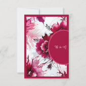 abstrakte Rosa-Blütenhochzeit RSVP Karte (Rückseite)