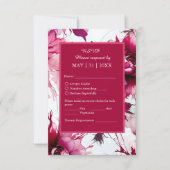 abstrakte Rosa-Blütenhochzeit RSVP Karte (Vorderseite)