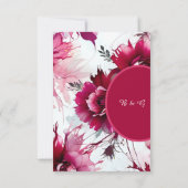 abstrakte Rosa-Blütenhochzeit RSVP Karte (Rückseite)