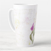 Abstrakte Rosa Blütenlatte Tasse (Linke Ecke)