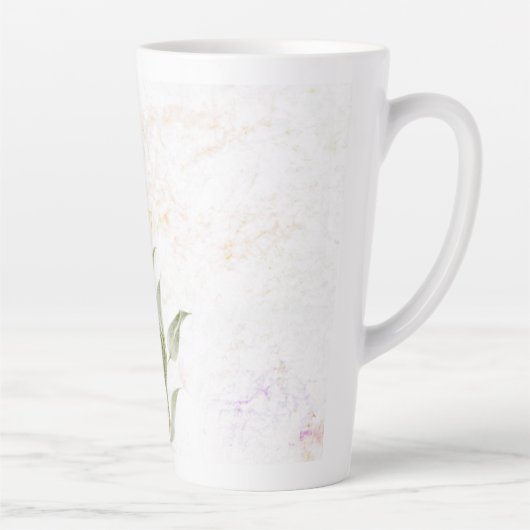 Abstrakte Rosa Blütenlatte Tasse (Rechts)
