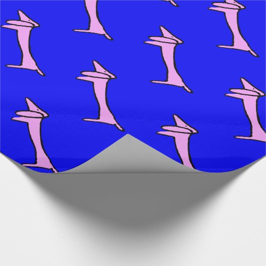 Abstrakte rosa Dackel Geschenkpapier (Ecke)