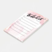 Abstrakte, rosa, farbige Aufschrift Post-it Klebezettel (angewinkelt)