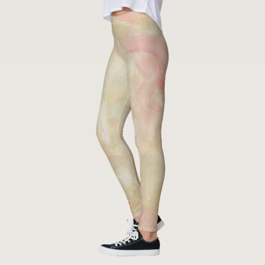 Abstrakte rosa Farbtöne Leggings (Links)