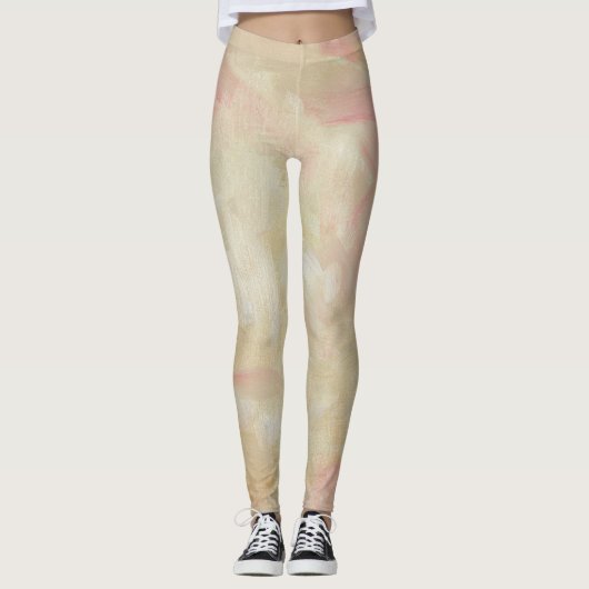 Abstrakte rosa Farbtöne Leggings (Vorderseite)
