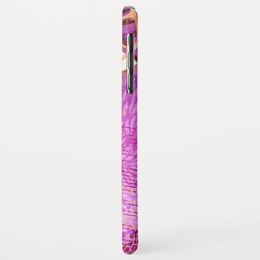 Abstrakte Rosa Foil-Blume Case-Mate iPhone Hülle (Hinten/Links)