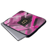 Abstrakte, rosa Formen Laptopschutzhülle (Vorne Knopf)