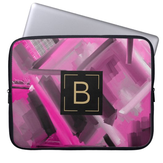 Abstrakte, rosa Formen Laptopschutzhülle (Vorderseite)