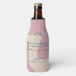 Abstrakte, rosa, geformte, rosafarbene Monogramm Flaschenkühler