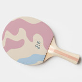 Abstrakte, rosa, geformte, rosafarbene Monogramm Tischtennis Schläger (Seitenansicht)