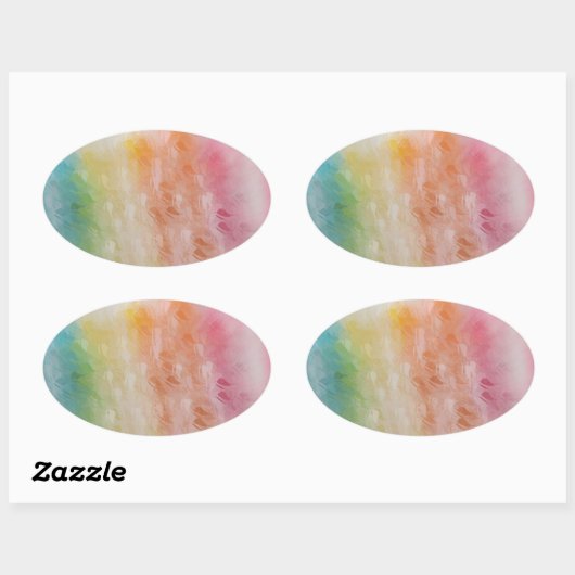 Abstrakte rosa, gelbblau, blau ovaler aufkleber (Blatt)