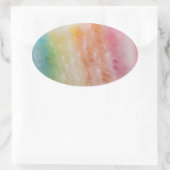 Abstrakte rosa, gelbblau, blau ovaler aufkleber (Tasche)