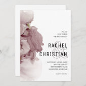 abstrakte Rosa-Geode-Hochzeit Einladung (Vorne/Hinten)