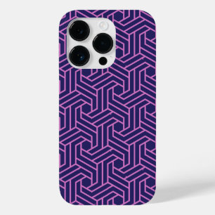 abstrakte rosa Geometrie mit violettem Hintergrund Case-Mate iPhone 14 Pro Hülle