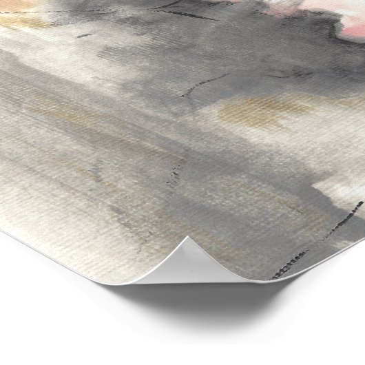 Abstrakte rosa Goldmalerei Poster (Ecke)