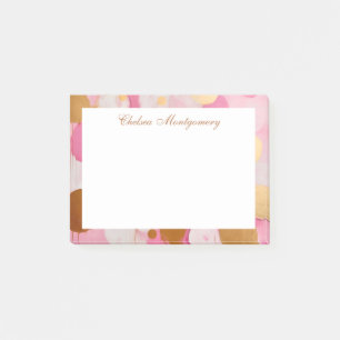 Abstrakte rosa Goldrunden Personalisiert Post-it Klebezettel