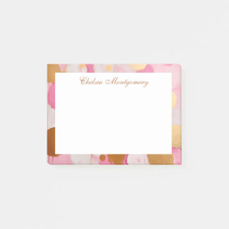 Abstrakte rosa Goldrunden Personalisiert Post-it Klebezettel